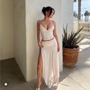 HOUSE OF CB 'Antonella' Off White Vegan‎ Leather Corset NWOT size XL
